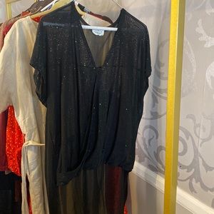 Ember Sparkly Black Mesh Top